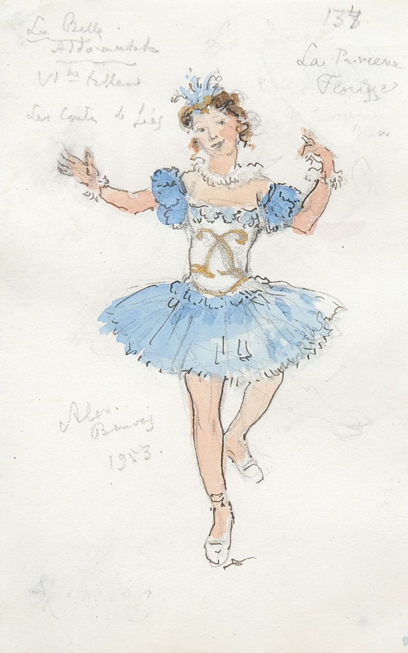 Бенуа А.Н. "Принцесса Флорис" 1953г. бумага,см.тех. 21х13,5