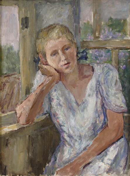 Удальцова Н.А. Портрет девушки на веранде 1957-1958 х., м. 65x59,5